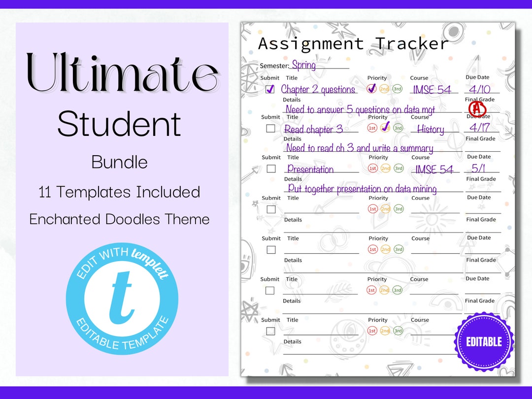Printable Student Planner, High School Planner, Printable Academic ...