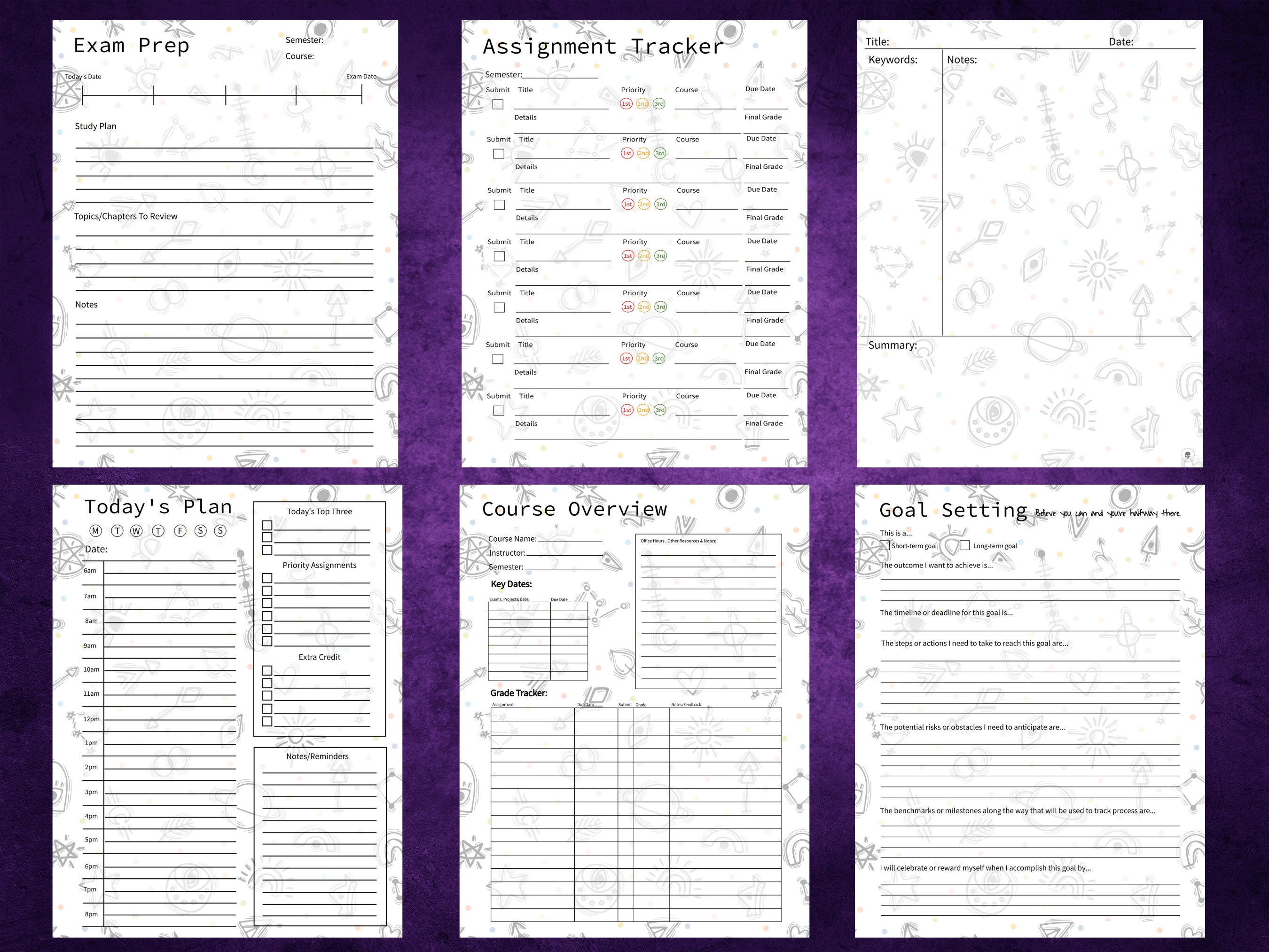Printable Student Planner, High School Planner, Printable Academic ...