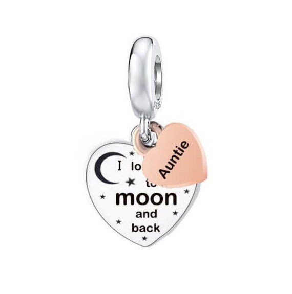 Ciondolo A Forma Di Cuore Per Mamma E Papà In Autentico Argento Sterling 925, Ti Amo Fino Alla Luna E Ritorno, Braccialetti In Stile Europeo In Argento Sterling 925 - Italia - Foto 10