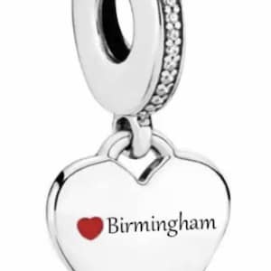 Love Birmingham Charm Genuine 925 Sterling Silver Gift for bracelet