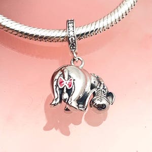 Lindo Charm de Eeyore el Burro en Plata de Ley 925 para pulsera