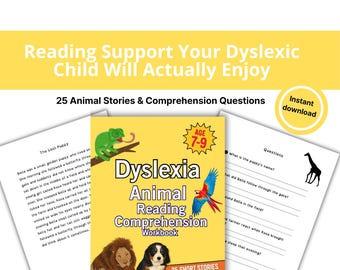 Dyslexia Reading Activities KS2 | 25 Animal Stories & Comprehension Questions | SEN Classroom Resource | Struggling Readers Printable