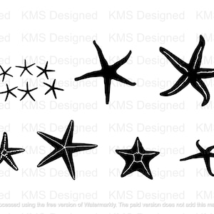 Starfish SVG, Summer SVG, Starfish Silhouettes, Instant Digital Download, Nautical, Digital
