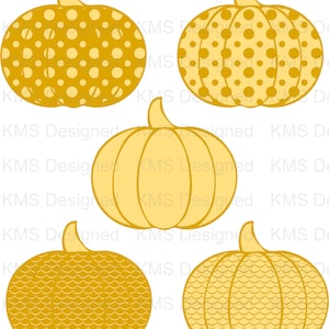 Pumpkin SVG, Fall SVG, Zig Zag, Polka Dots, Scallop, Geometric Pumpkin Patterns, Fall, Digital