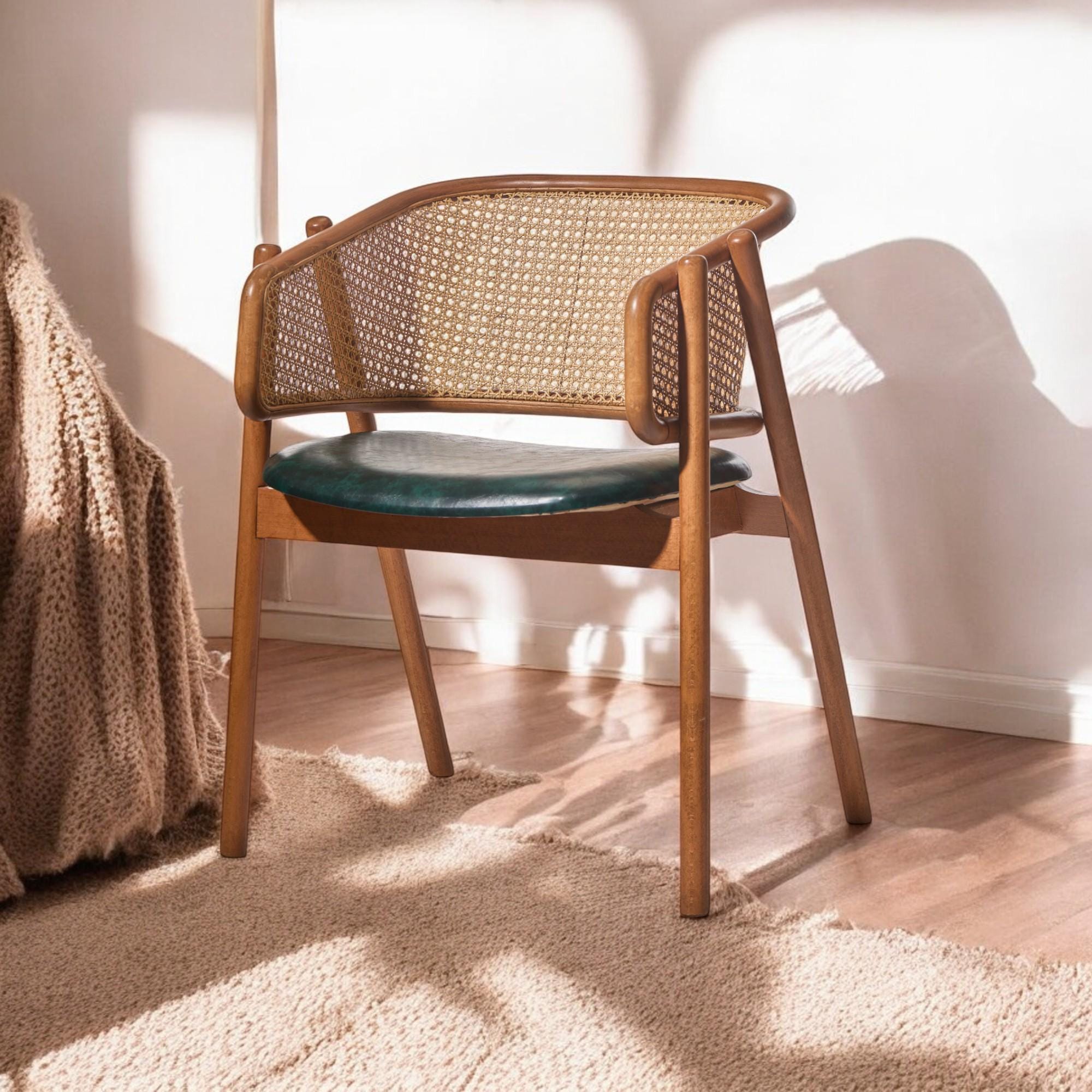 Organic Wood Chair - Modern Comfortable Kitchen Chair with Custom Color & Fabric, Unique Handmade Seating