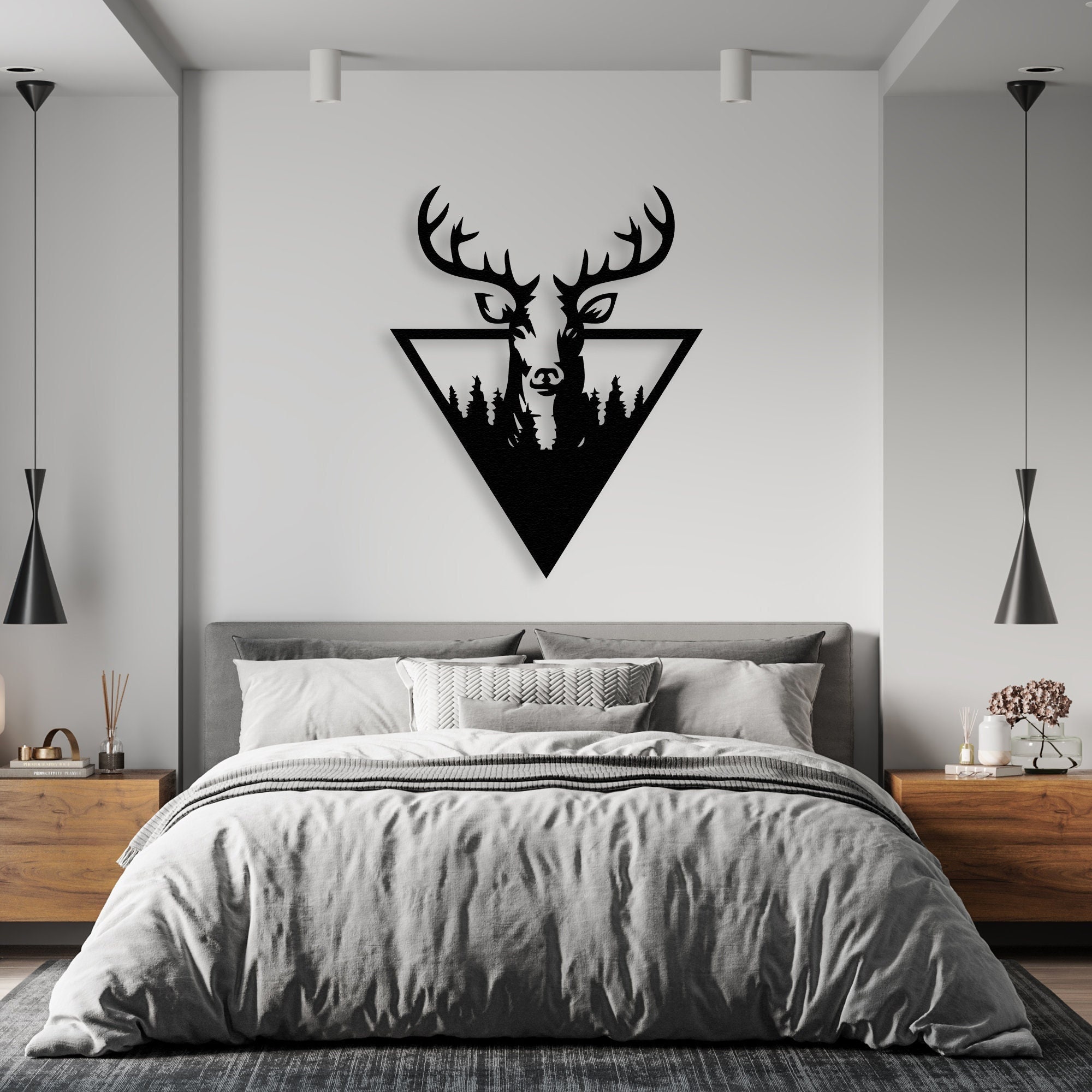 Metal Deer Wall Decor Deer Head Metal Wall Art Farmhouse Etsy