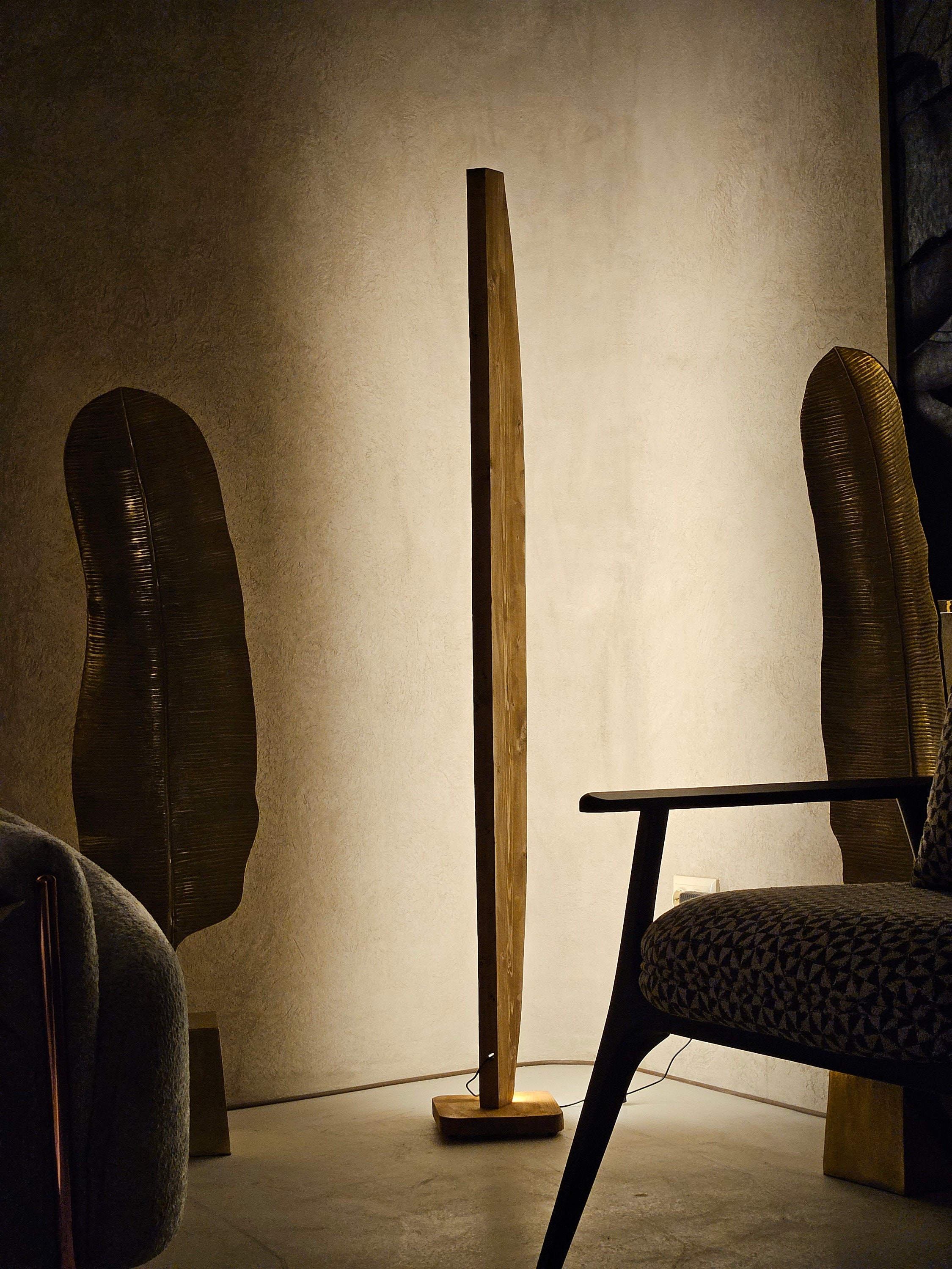 Sail Wood Floor Lamp, Modern Standing Lamp, Corner Floor Lighting ...