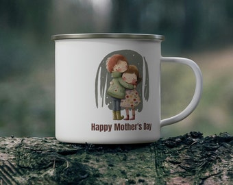 Mama Emaille Becher, Mama Becher Camping Becher, Muttertag Kaffeetasse, Geschenk für neue Mama Geschenk, Muttertag, Schwangerschaft Geschenk Emaille Camping Becher