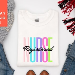 RN Shirt for Women - RN Registered Nurse T Shirt - Nurse Tshirt for Mom - Nursing T-shirt - Gift for Registered Nurse - Bella Canvas  shirt
