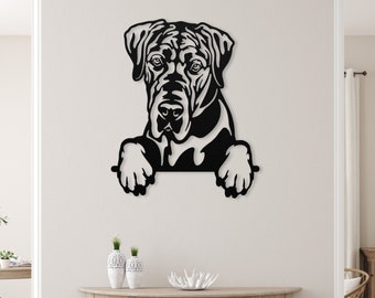 Great Dane Metal Wall Art, Peeking Dog Sign, Dog Lover Gift