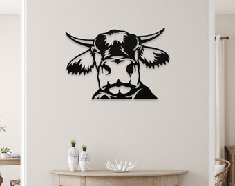 Cow Metal Wall Art, Farmhouse Decor, Bull Sign
