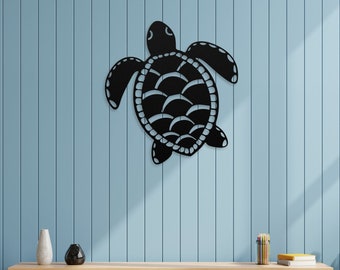 Sea Turtle Metal Wall Art, Coastal Ocean Decor