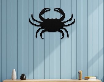 Blue Crab Metal Wall Art, Coastal Decor