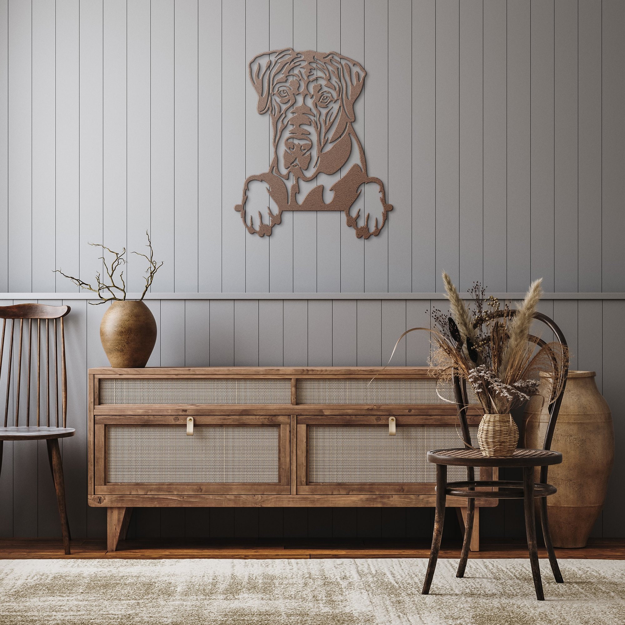 Great Dane Metal Wall Art, Great Dane Metal Sign, Peeking Dog Wall