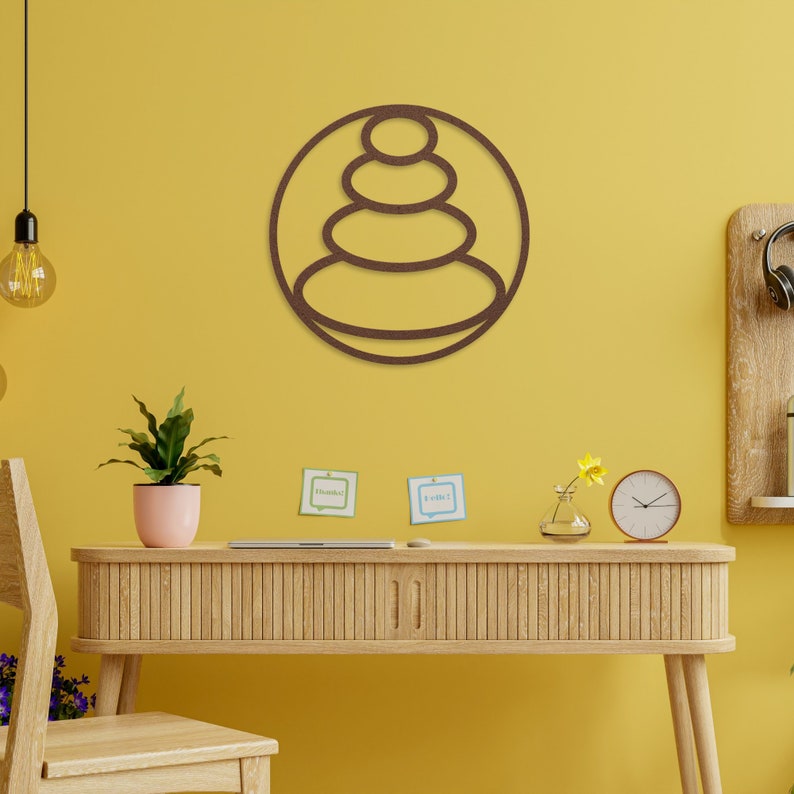 Zen Stone Metal Wall Art, Zen Metal Sign, Zen Garden Wall Art, Zen