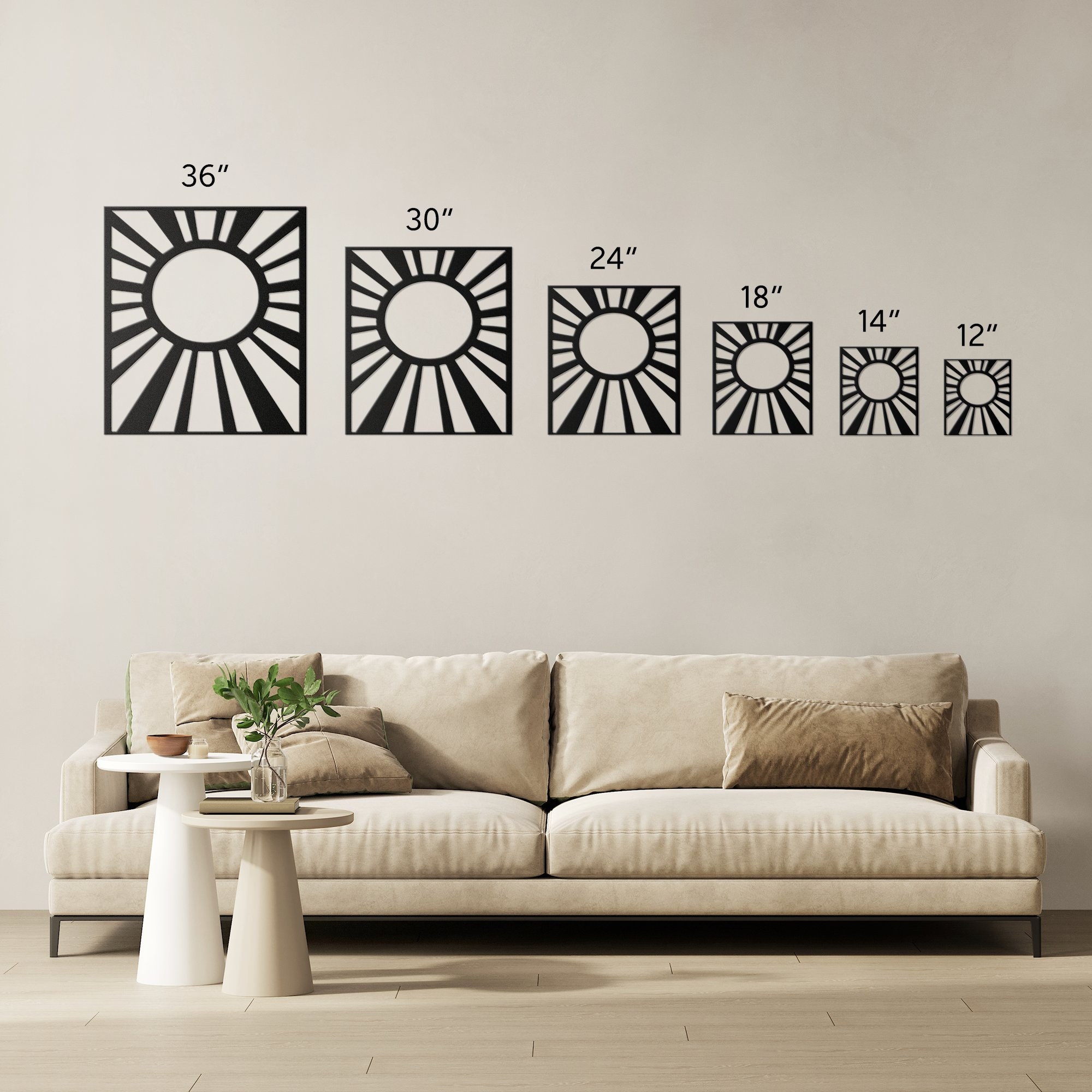 Sunburst Metal Wall Art, Rising Sun Decor - Etsy