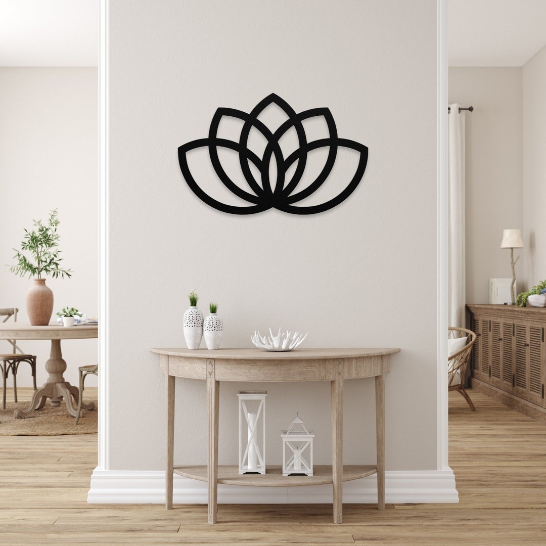 Lotus Metal Sign, Lotus Metal Wall Art, Succulent Metal Wall Art Lotus