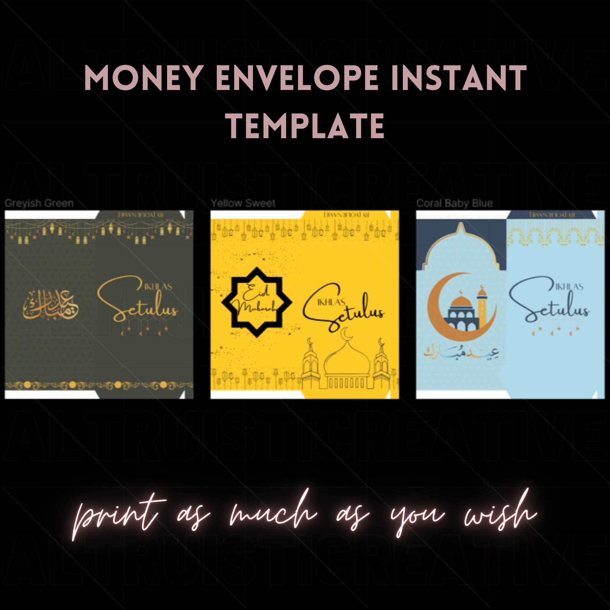 Printable Eid Gift Money Envelopes Template, Ramadan Mubarak Envelopes ...