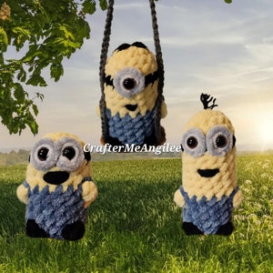 Rearview Mirror Swinging Minion / Sitting Minion Crochet Pattern