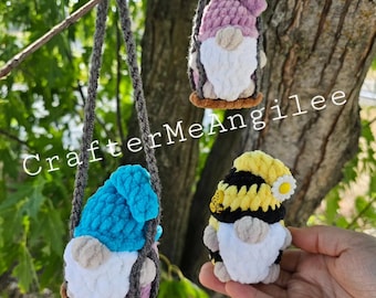 Rétroviseur - Nain à balançoire / Nain assis - Patron au crochet