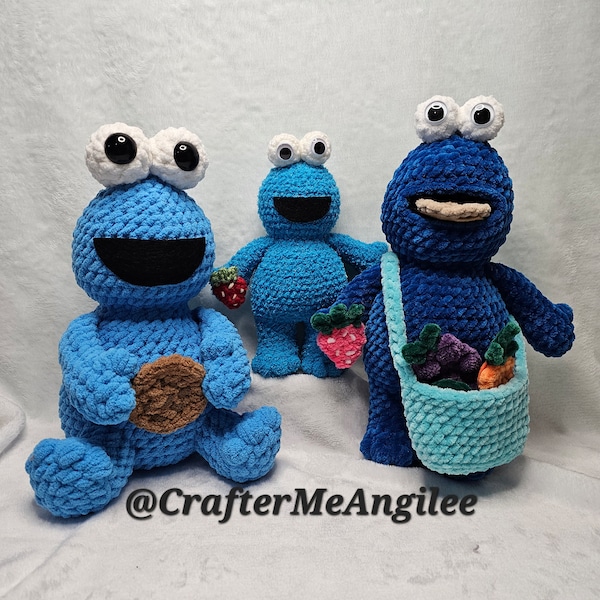 Monster of Food crochet pattern inspired by Cookie Monster