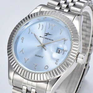 Arabic dial watch cadran bleu image 3