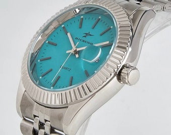 Tiffany-Uhr mit blauem Zifferblatt