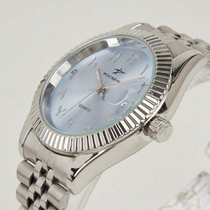 Arabic dial watch cadran bleu image 1