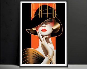 Art Deco Wall Art Prints poster, Jazz age 1920s Wall Decor, Fashion Magazine Woman Portrait Poster, The best Gift For Art Lover