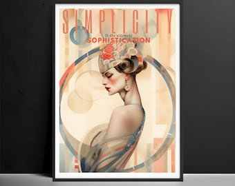 Art Deco Woman Portrait Print, 1920s Fashion Poster