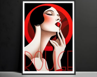 Art Deco Wall Art Prints poster Jazz age 1920s Wall Decor Fashion Magazine Woman Portrait Poster The best Gift For Art Lover