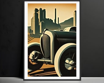 Impressões de arte deco, decoração de parede, impressão de arte vintage, cartaz de arte deco, arte de parede deco, cartaz de arte de carro vintage, presente de arte dos anos 20