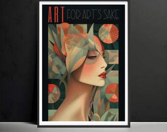 Art Deco Wall Art Prints poster Jazz age 1920s Wall Decor Fashion Magazine Woman Portrait Poster The best Gift  For Art Lover