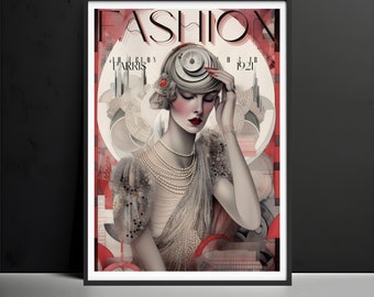 Poster di una rivista di moda Art Déco degli anni '20