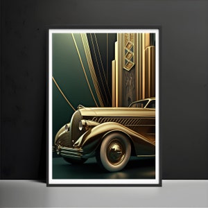 Wall Art Decor Prints,Art Deco Wall Decor, Vintage Luxury Car Art print, Poster Art Deco Wall Art,Car lovers posters,Housewarming Gift