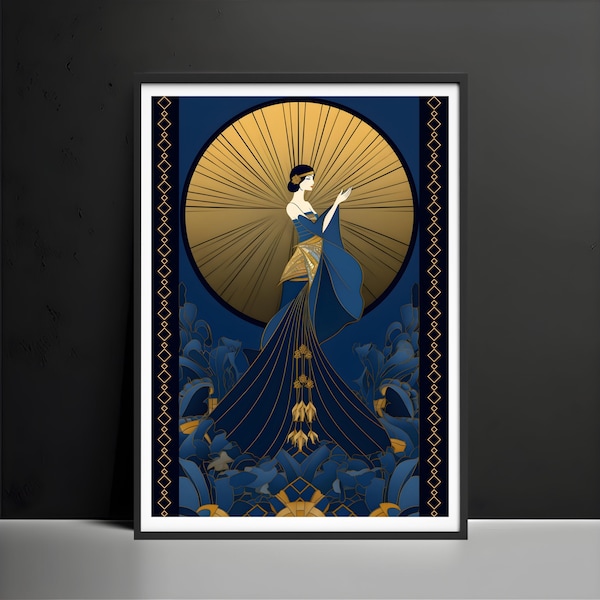 Art Deco Wall Art Print, Luxury Art Deco Prints, Gold  Art Deco Poster,Vintage Art deco Wall Art,Housewarming Gift first home,Art Deco Lover