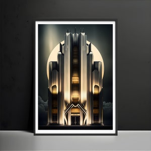 Art Deco Architecture Prints Wall Decor Poster Art Deco Wall Art print Housewarming Gift