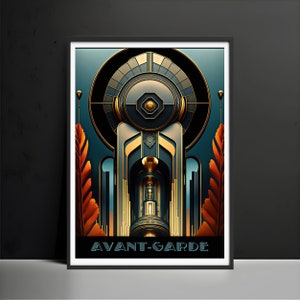 Art Deco Poster, Futuristic Avant-Garde Art Deco Wall Decor, 1920s, 1930s Art Print, Poster Art Deco Wall Art, Housewarming Gift