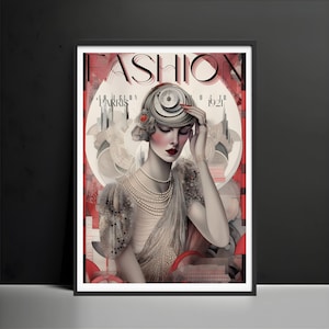 Art Deco Wall Art Prints,Fashion Magazine,1920s Posters,Vintage Posters,Paris Fashion Prints,Gifts for Her Wall Art, Housewarming gift