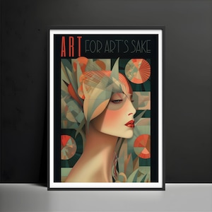 Art Deco Wall Art Prints poster Jazz age 1920s Wall Decor Fashion Magazine Woman Portrait Poster The best Gift  For Art Lover