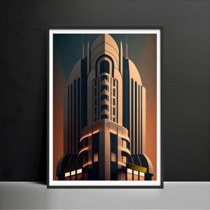 Art Deco Architecture Prints Wall Decor Poster Art Deco Wall Art print Housewarming Gift