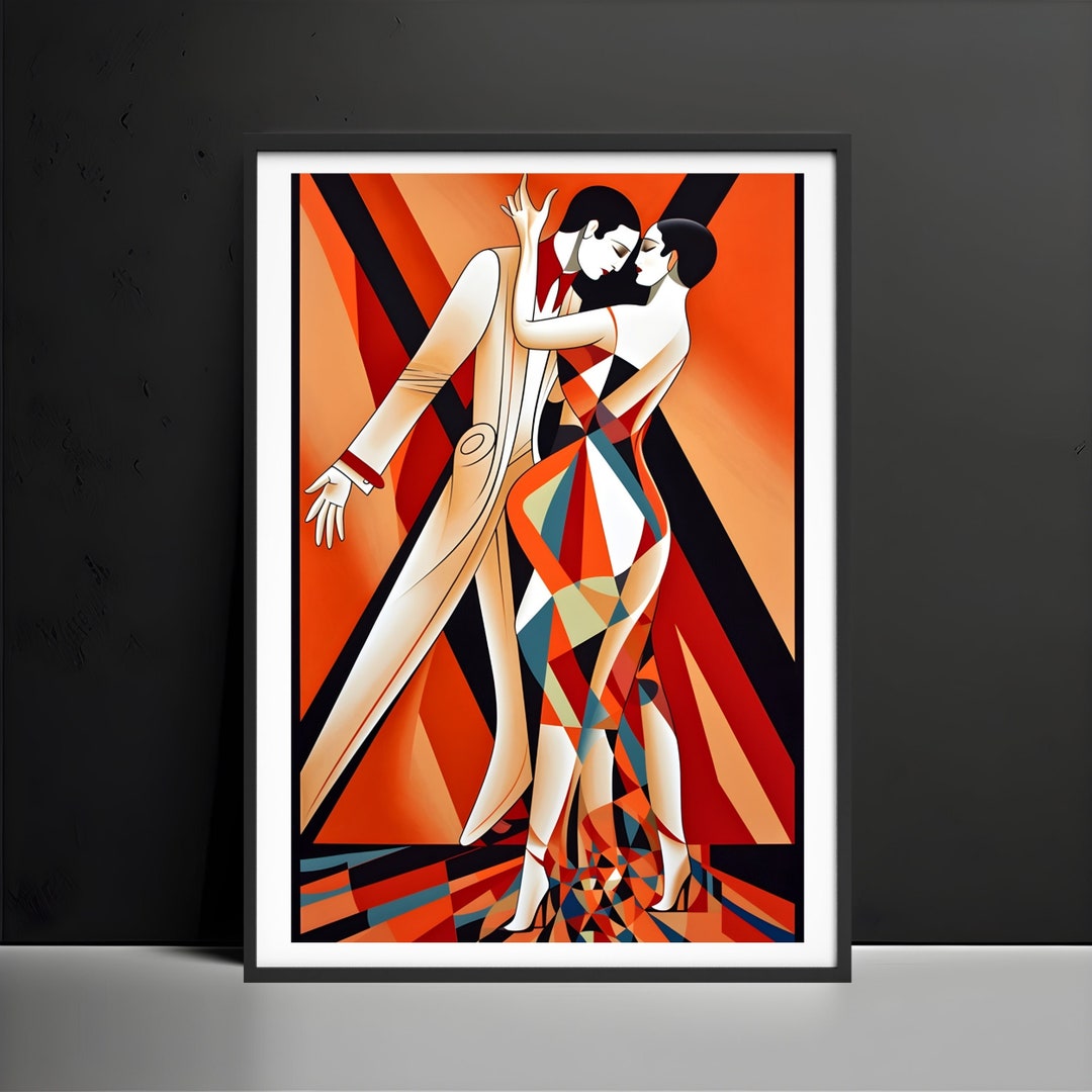 Art Deco Dancing Couple Poster, Vintage Style Wall Art - Etsy