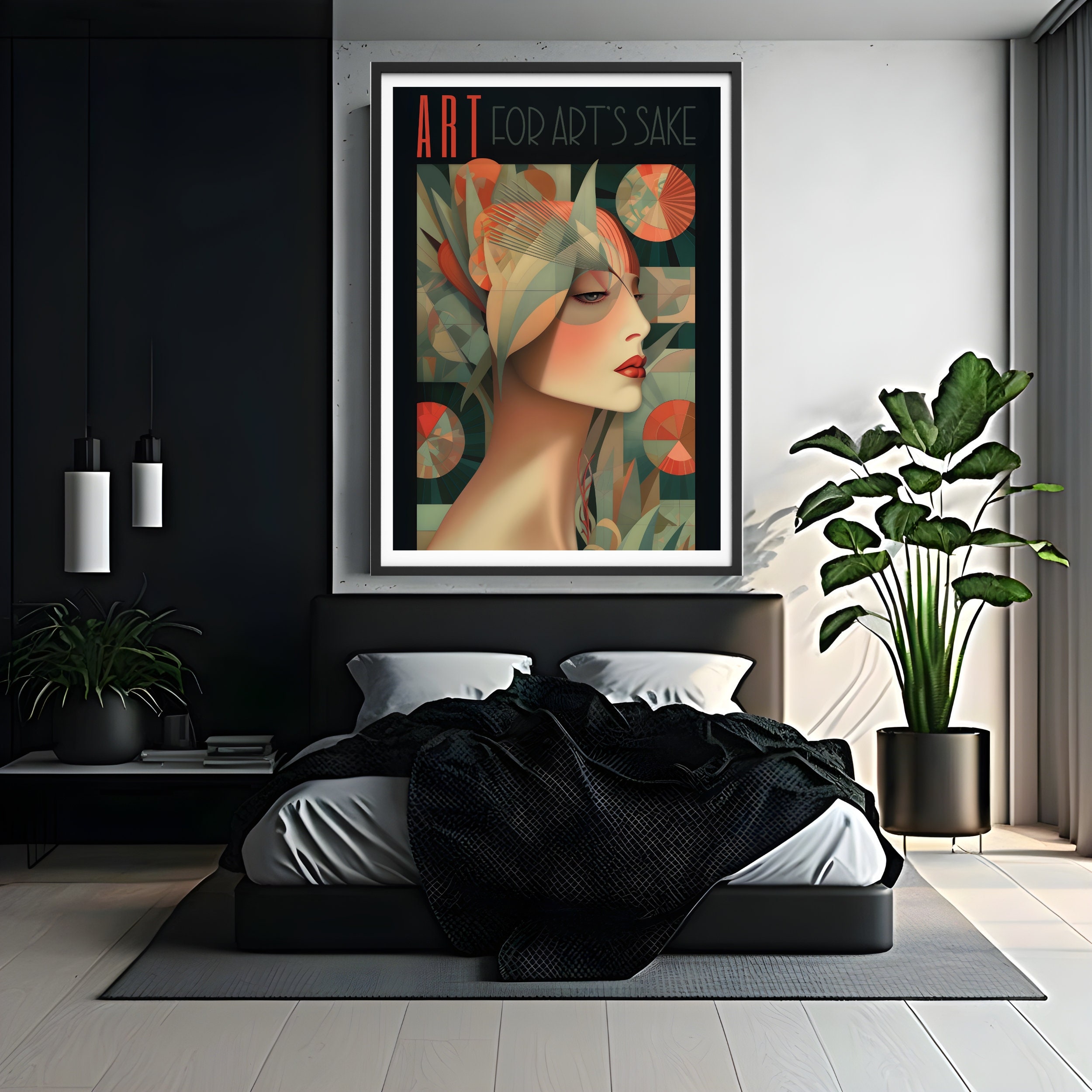 Art Deco Woman Portrait Poster, 1920s Jazz Age Magazine Print - Etsy UK