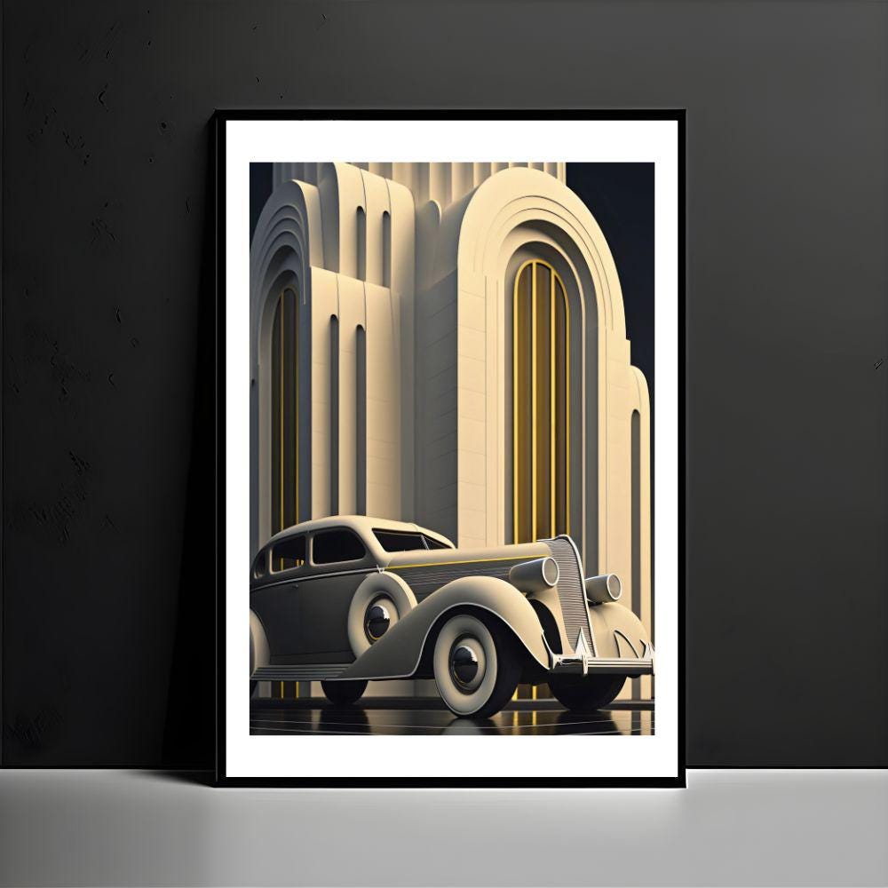 Art Deco Printable Wall Art, Vintage Luxury Car Wall Art Poster, Art ...