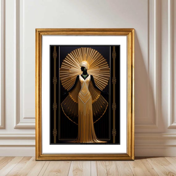 Art Deco Wall Art Print, Luxury Art Deco Prints, Gold Art Deco Poster,Vintage Art deco Wall Art,Housewarming Gift First Home, Art Deco Lover