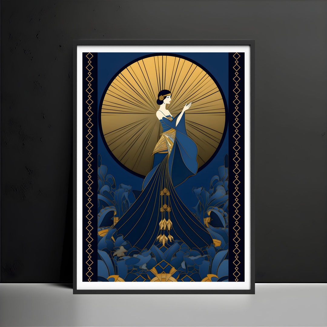 Art Deco Wall Art Print, Luxury Art Deco Prints, Gold Art Deco Poster
