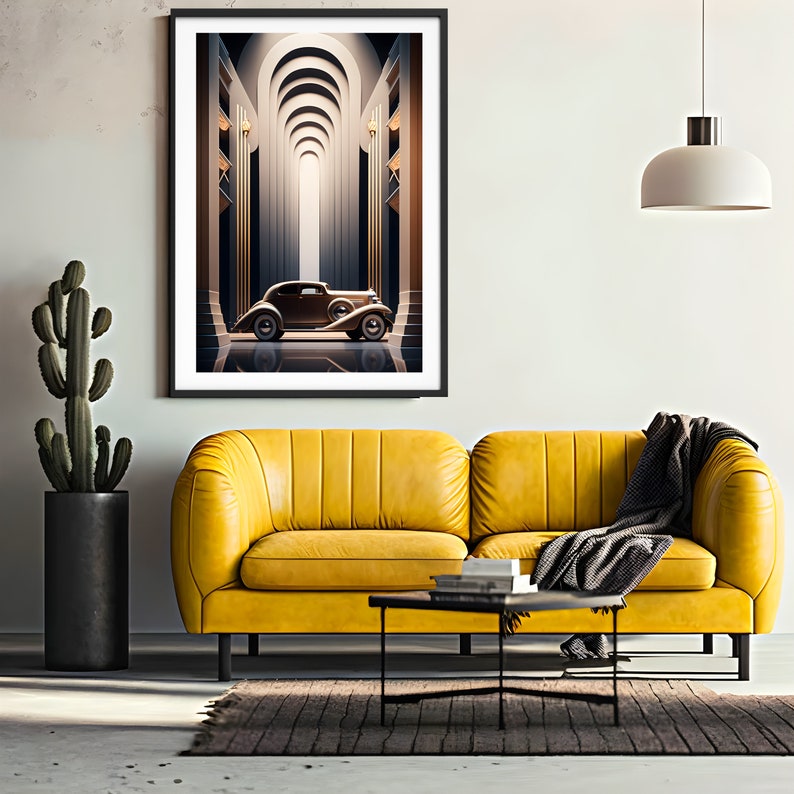 Art Deco Printable Wall Art Vintage Car Wall Art Art Deco Etsy