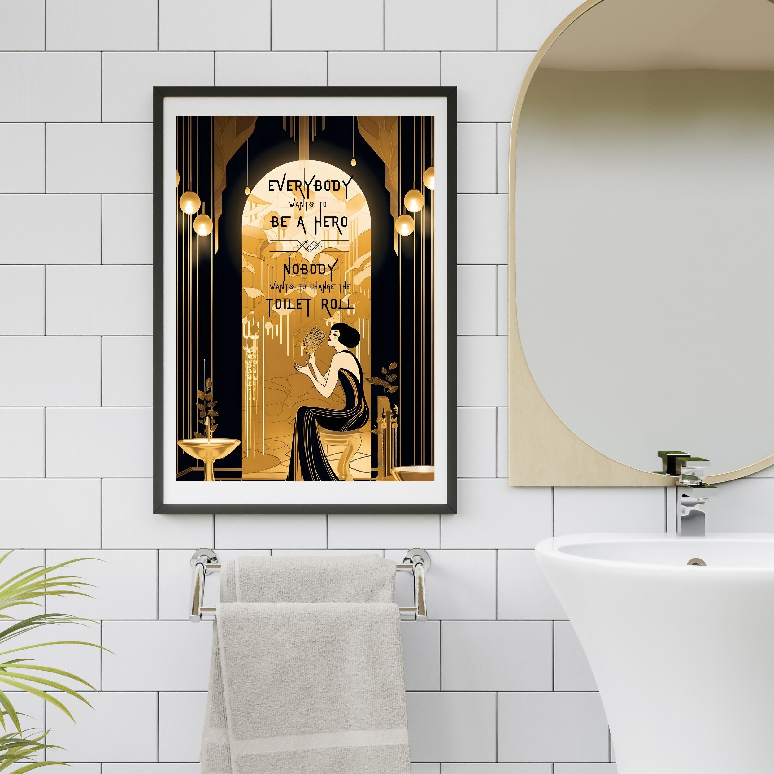 Bathroom Wall Art Deco Print Picture Vintage Maximalist Wall Art Toilet ...