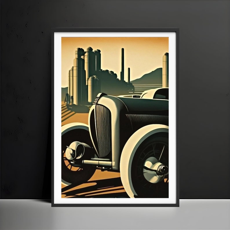 Vintage Car Art Deco Poster, 1920s Style Print - Etsy