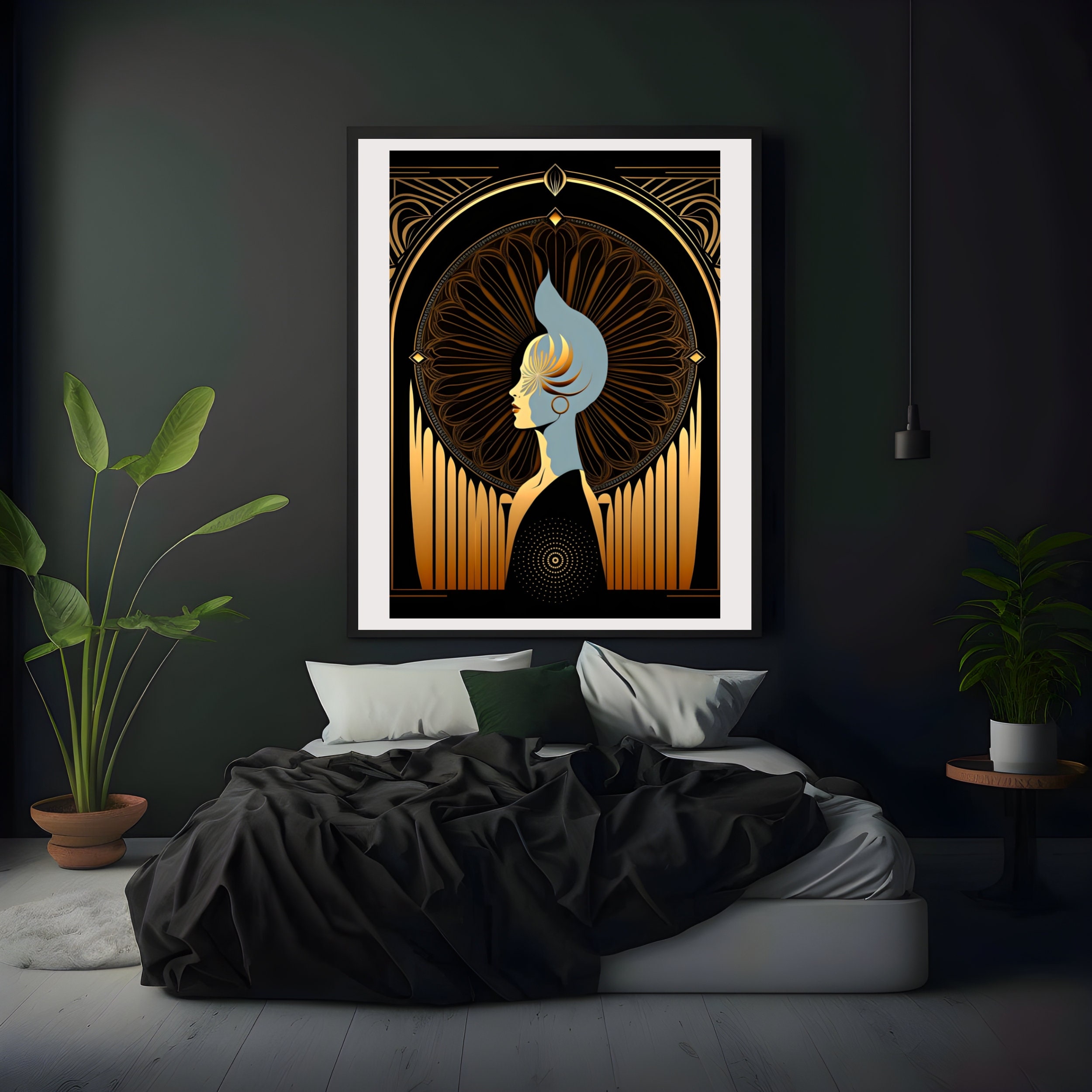 Art Deco Wall Art Print, Luxury Art Deco Prints, Gold Art Deco Poster